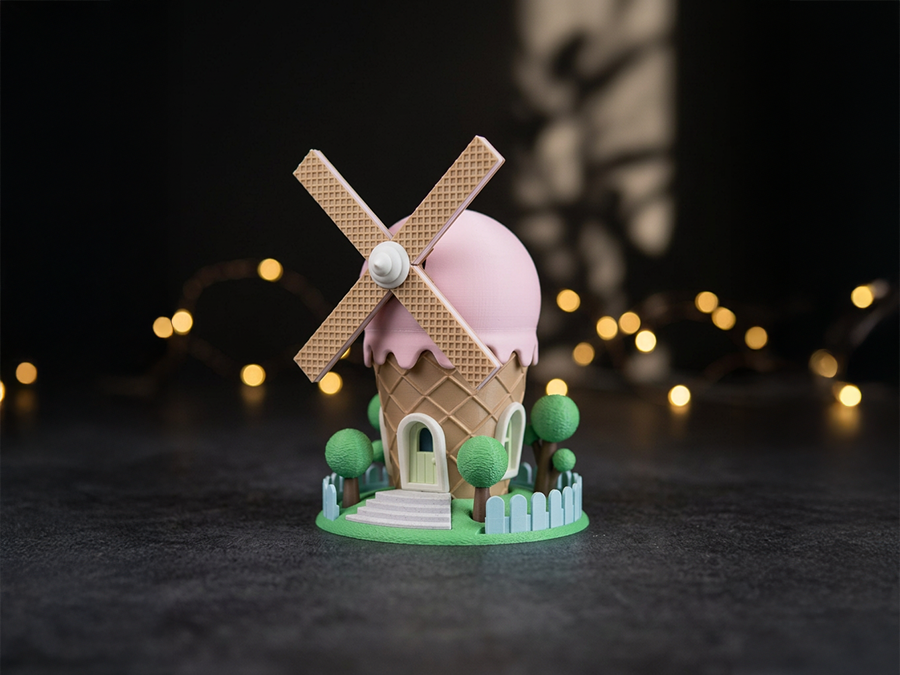 Windmill Ice Cream Fairy House - Märchenhafte Eiscreme-Windmühle als Fantasy Deko