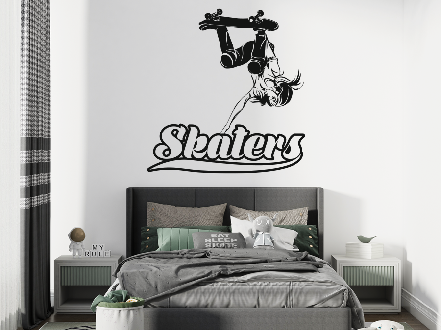 Wandtattoo Skaterin, Skater 30 x 31 cm WT-0123