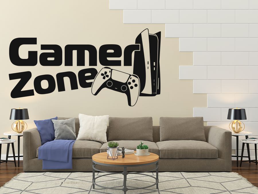 Wandtattoo Gamer Zone Konsole 120 x 61 cm WT-0180