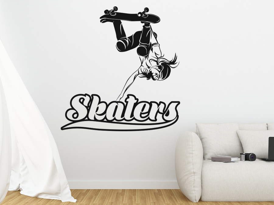 Wandtattoo Skaterin, Skater 60 x 63 cm WT-0125