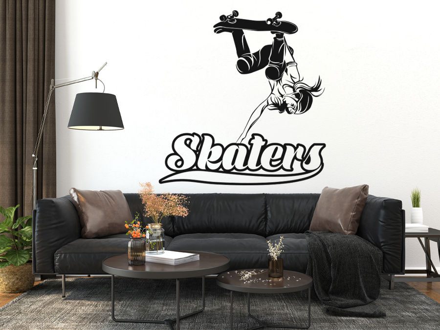 Wandtattoo Skaterin, Skater 45 x 47 cm WT-0124