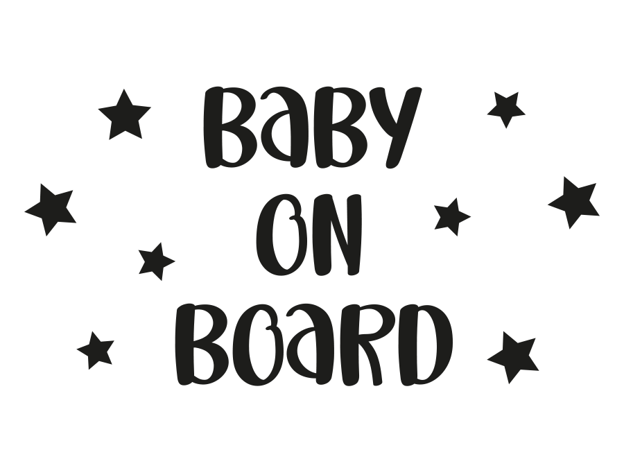 Aufkleber Baby on Board Version 4 | 15 x 7,8 cm AG-0501