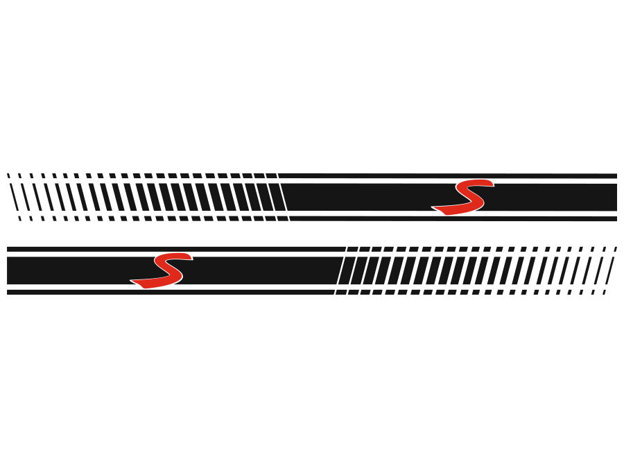 Aufkleber Seitenstreifen "S" zweifarbig Set 2-teilig AG-0108