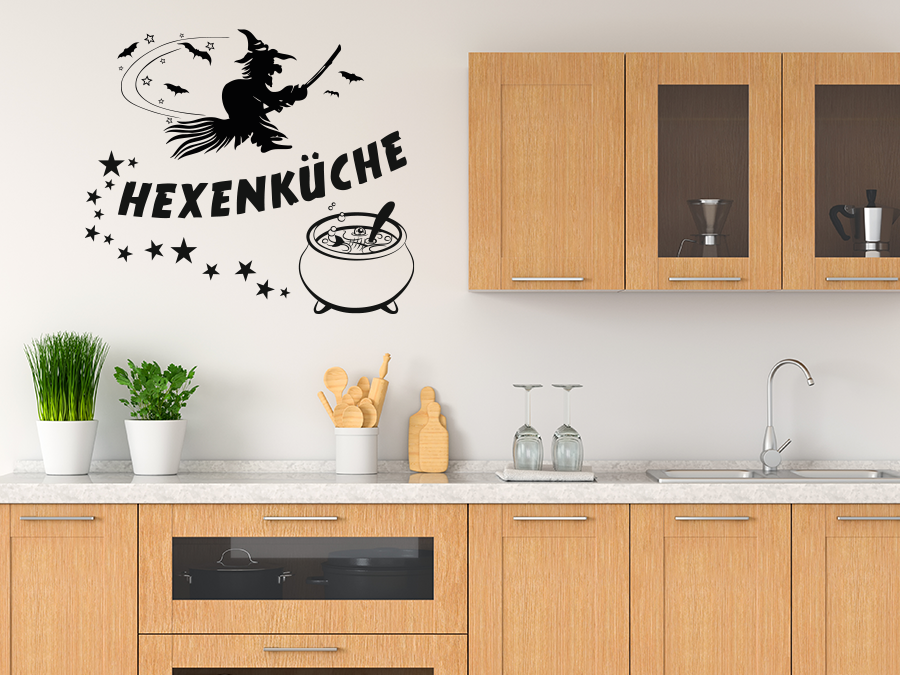 Wandtattoo 'Hexenküche' In Grau – Hauchdünner Aufkleber Für Kreative Wandgestaltung